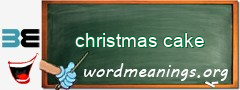 WordMeaning blackboard for christmas cake